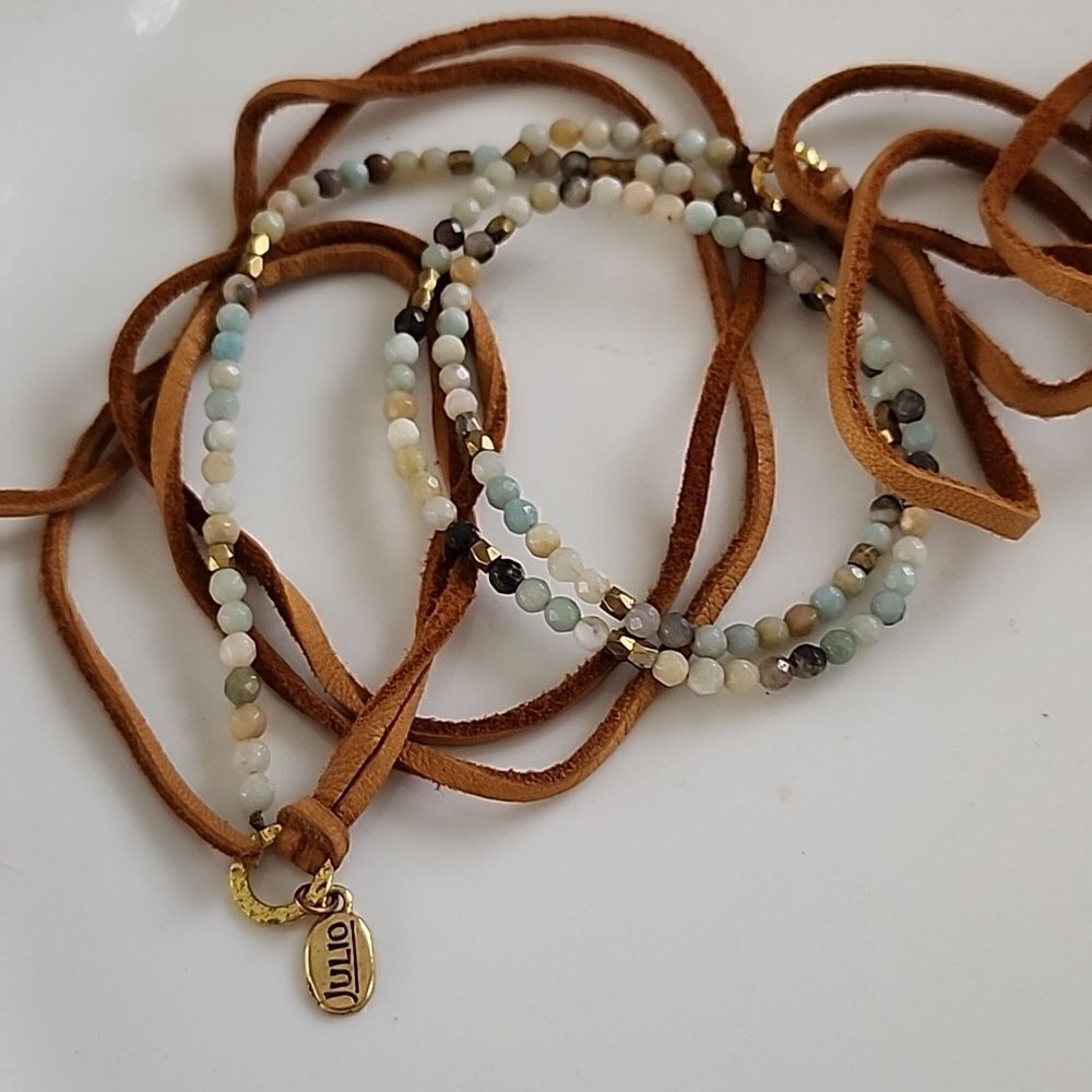 Natural Stones & SuedeJulio Designs Necklace~Bracelet Wrap Euro Summer